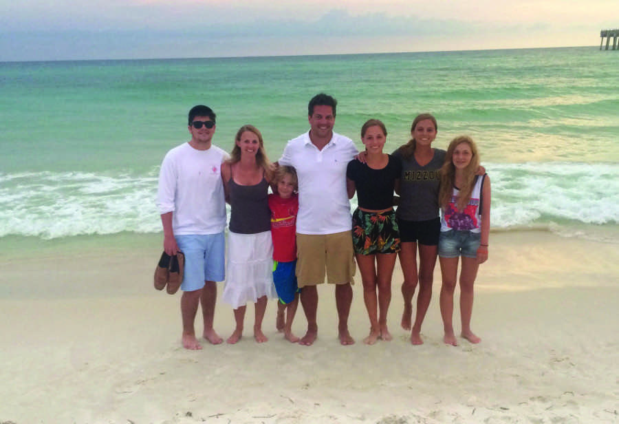 Joseph, from left, Julie, Jack, Mark Maura, Madeline and Bailey Knopke pose for a photo on their family vacation. Julie, the mother of Jack and Bailey, is the stepmother to Maura and Madeline.
