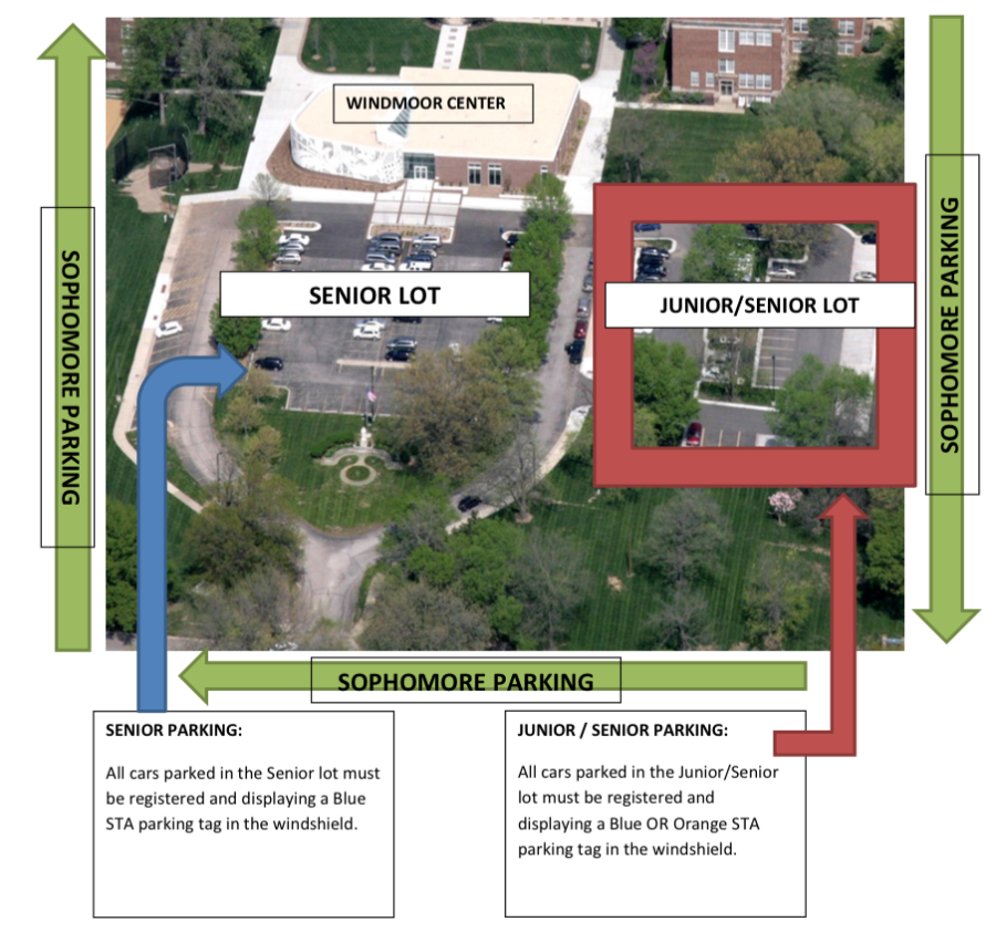 The new parking map for this school year. photo compiled by Katherine Green