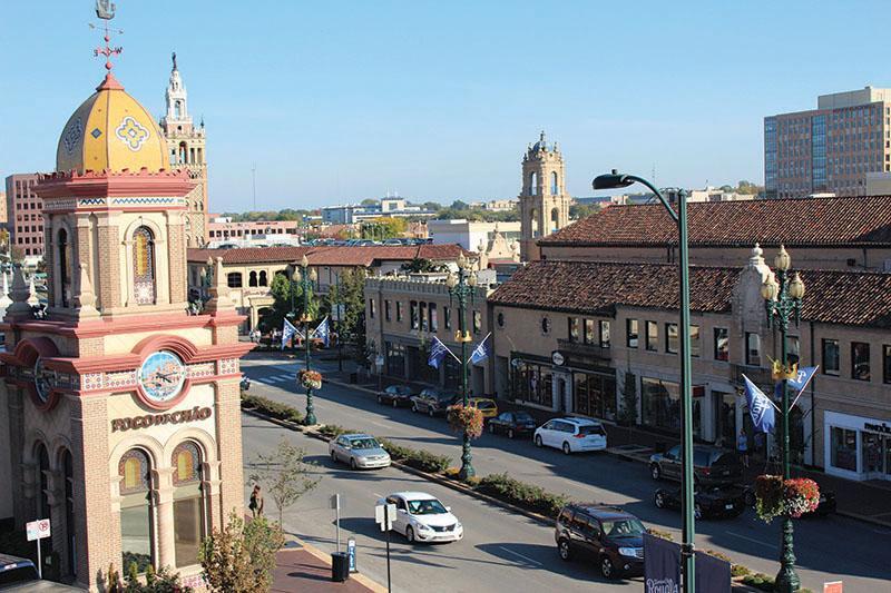 Kansas City Royals flags line the lanterns along the Plaza streets, celebrating the success of the season. Some restaurants in the area, such as Zócalo Mexican Cuisine &amp; Tequileria, offer specials for “Blue October”, anticipating the excitement of the post-season.