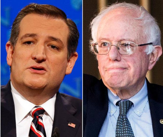 Sen. Ted Cruz, left, and Sen. Bernie Sanders. photo courtesy of ABC News
