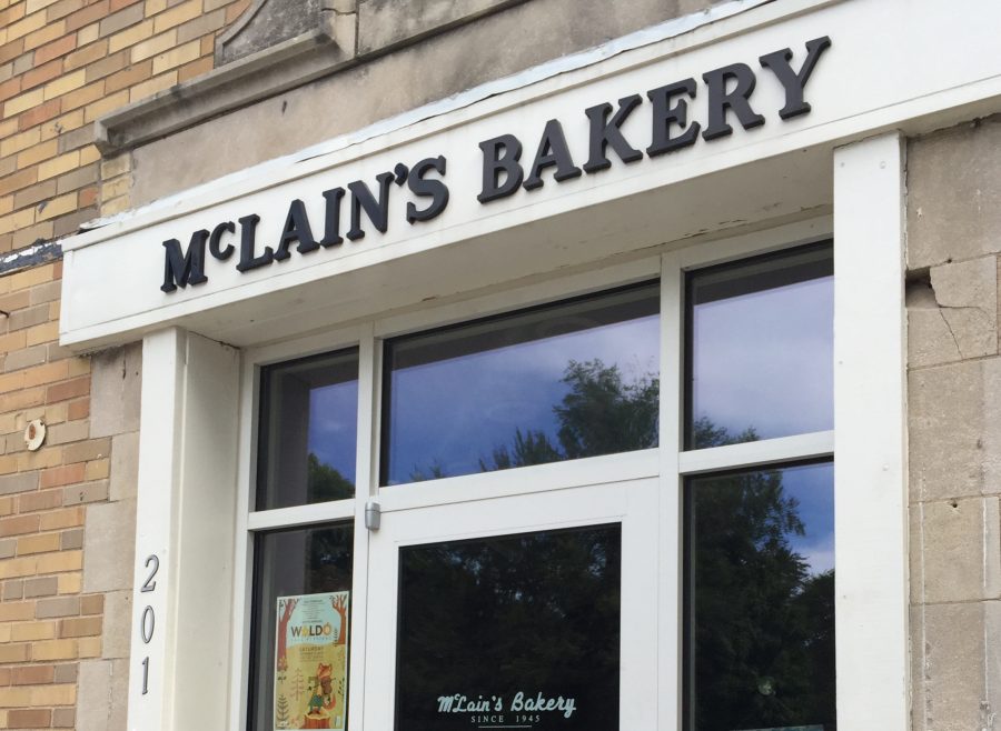 The entrance to McLains Bakery, the third of three bakeries reviewed. photo by Sophy Silva