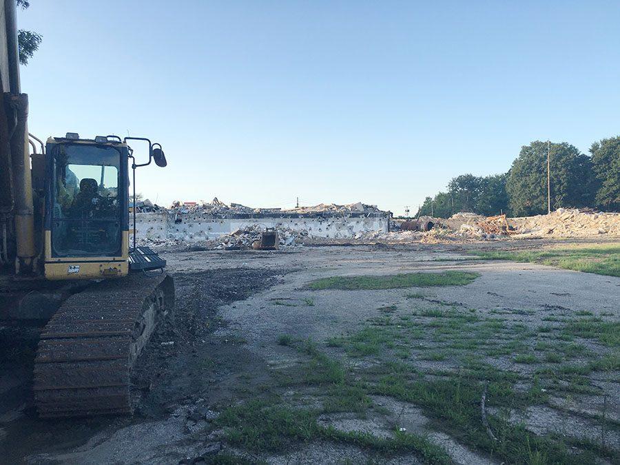 The demolition site  at Bingham Middle School. photo by Lucy Whittaker