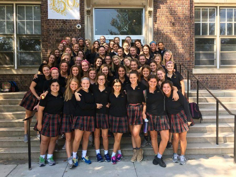 STA seniors, along with much of the rest of the student body, wore black shirts Wednesday to support sexual assault victims. photo courtesy of Gabby Ayala