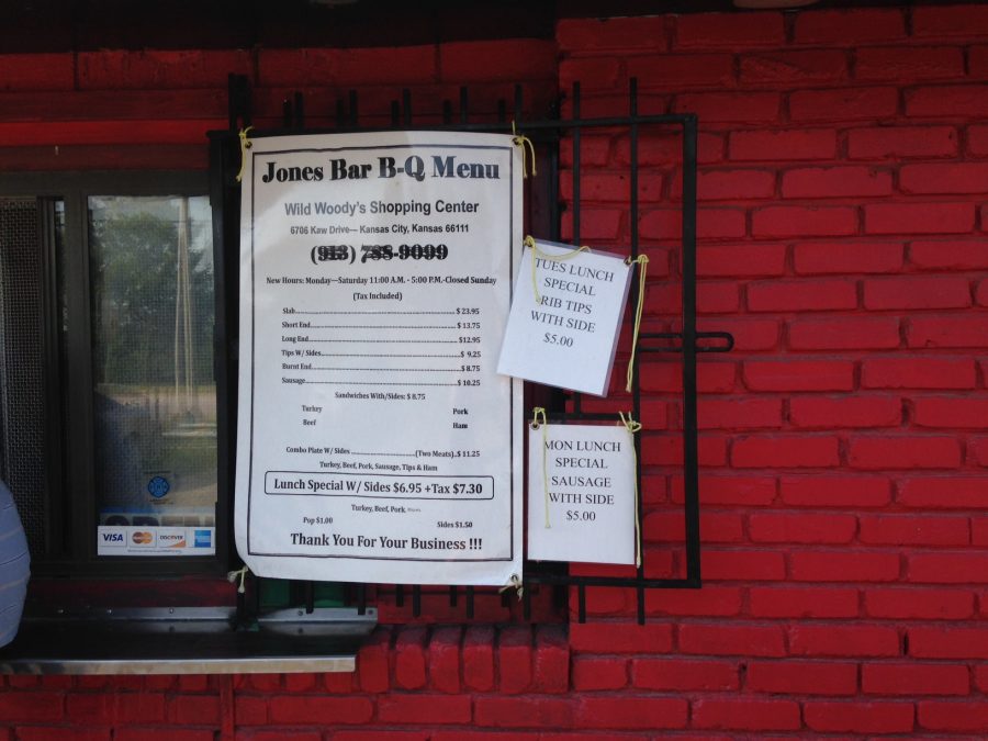 The menu of Jones BBQ, one of Kansas Citys only female-owned barbecue operations. photo by Katie Gregory