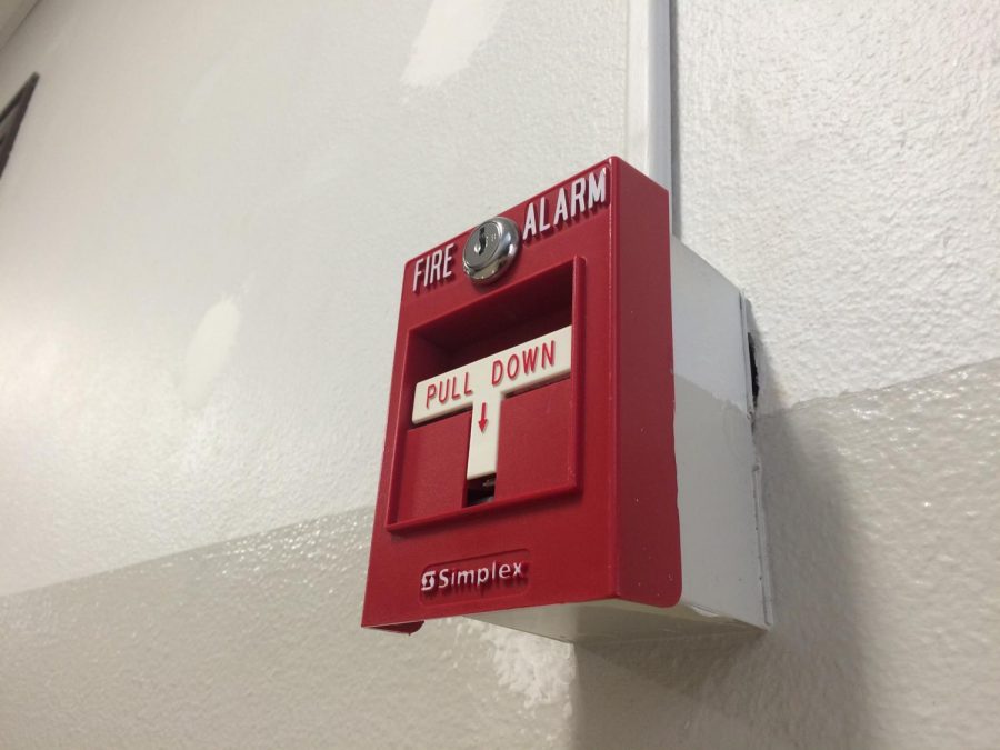 A student accidentally pulled the fire alarm with her backpack in M&A Oct. 30. photo by Julia Kerrigan