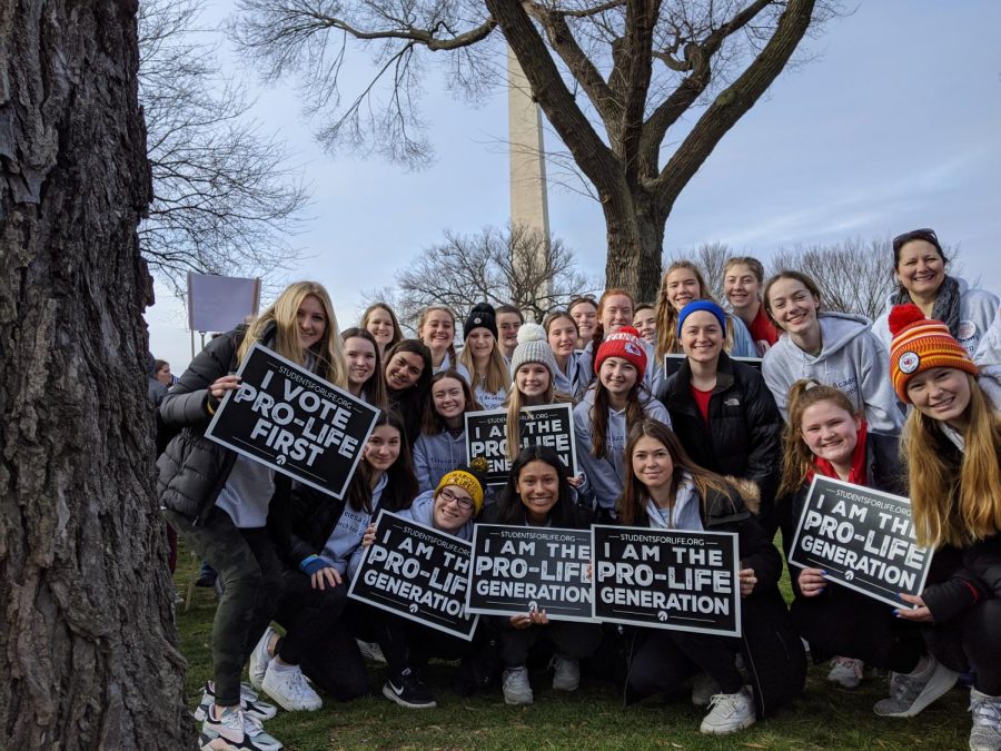 Students attend the annual March for Life Jan. 23. photo courtesy of Andrea Arredondo