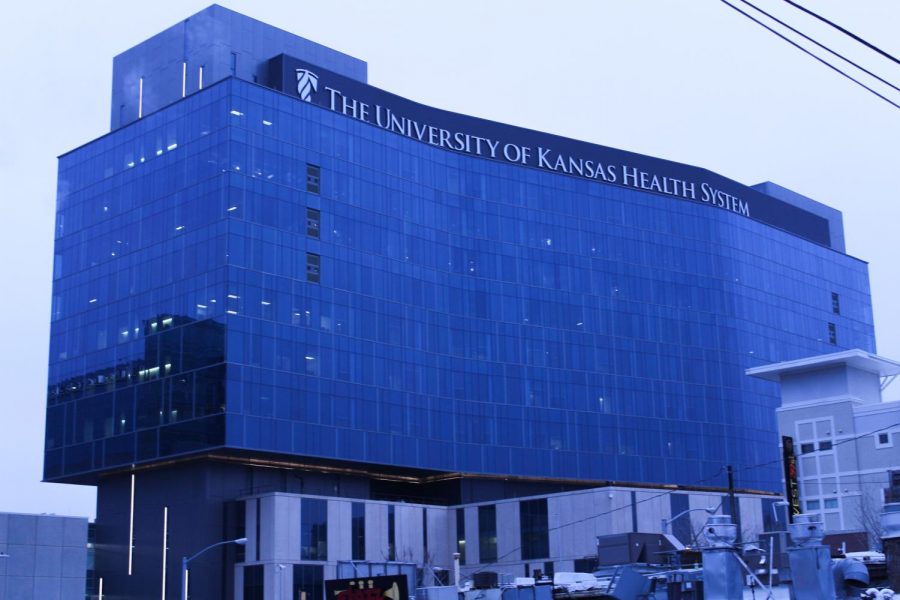 The University of Kansas Health System is the biggest hospital in the Kansas City area and it is currently caring for the most COVID-19 patients in the city as of Dec. 16. The hospital is located at 39th St. and State Line Road. photo by Rachel Robinson
