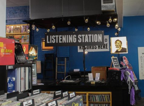 The Listening Station at Mills Record Company gives customers the chance to preview their albums before purchasing Oct. 17, 2022. photo by Sarah Schwaller