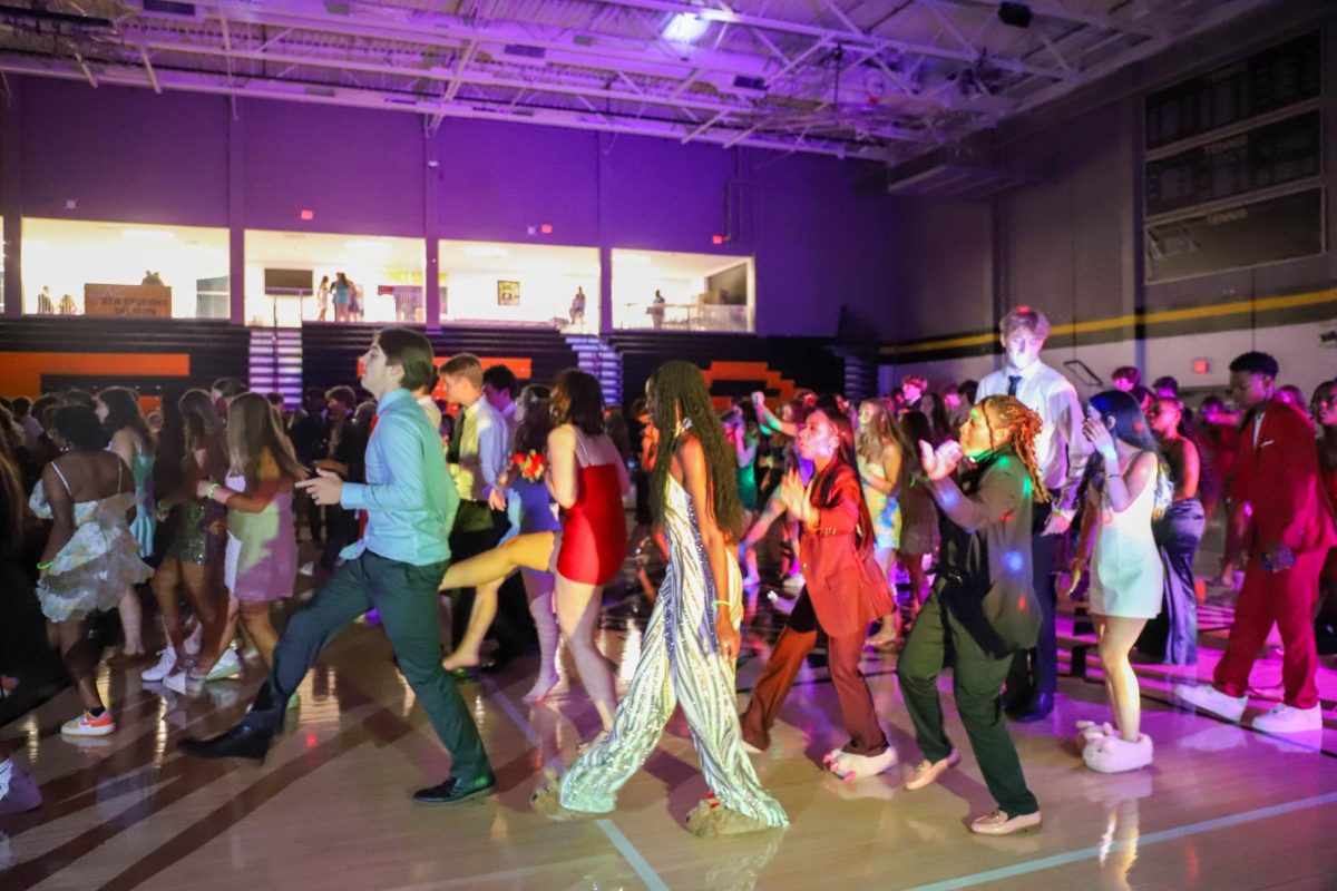 Students and their dates dance the night away. 